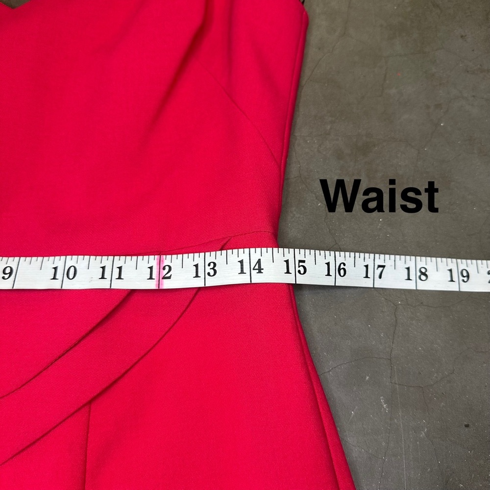 Black Halo Women’s Vibrant Pink Cocktail Tiered Ruffle Midi Dress Sz 10 - Picture 8 of 13